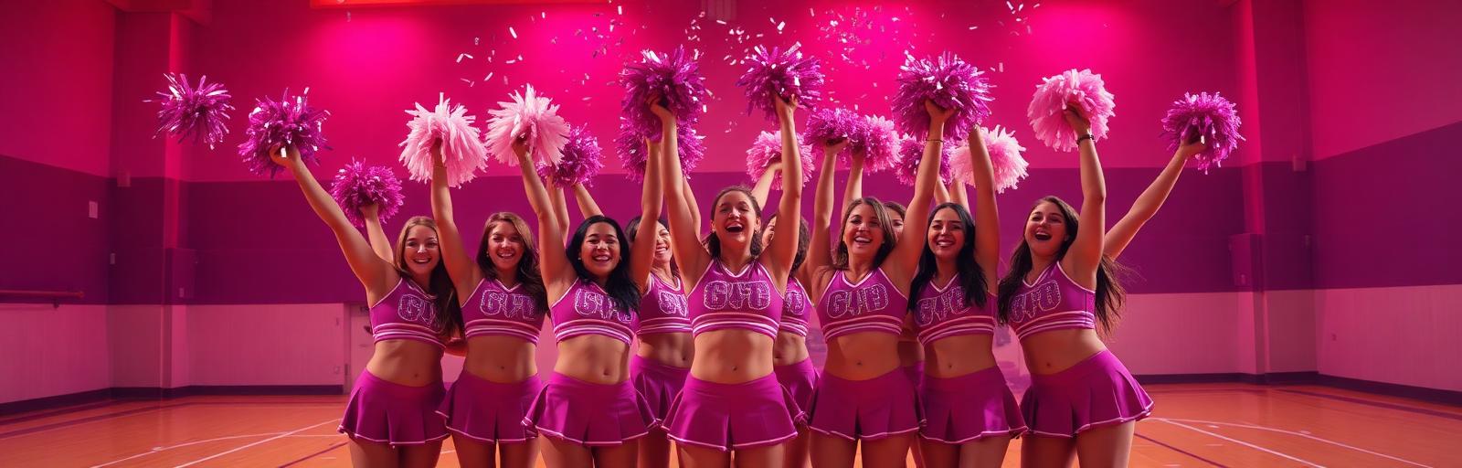 Cheer squad celebrating together